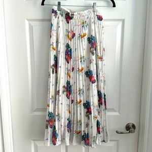& Other Stories Pleated French Print Skirt Size 4